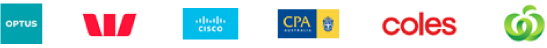 optus, westpac, cisco, cpa, coles, woolworths
